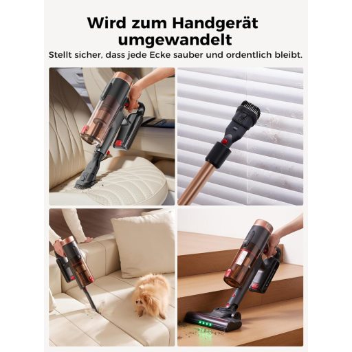 Proscenic P11 Ultra vezeték nélküli porszívó, 50 kPa, 50 perc üzemidő, érintőképernyő, arany