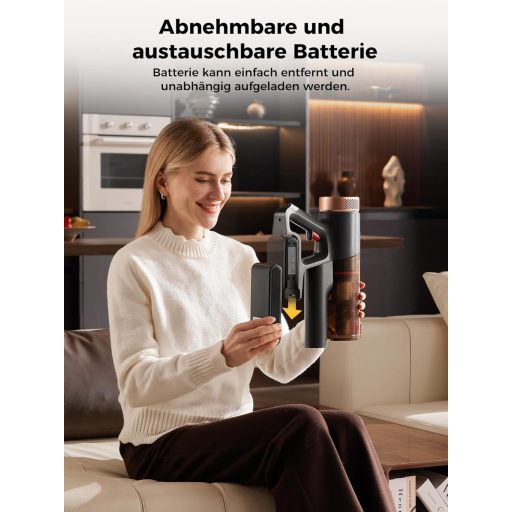 Proscenic P11 Ultra vezeték nélküli porszívó, 50 kPa, 50 perc üzemidő, érintőképernyő, arany