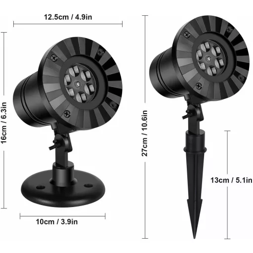 Langubaby LED Hópehely Projektor Kültéri Karácsony Vízálló IP65 Kék Fehér