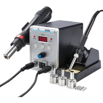   Victool 8586 2-in-1 forrasztóállomás forrólevegős forrasztópáka 200-480°C digitális kijelzővel