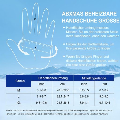 ABXMAS Fűthető Kesztyű M-es, 7.4V 3200mAh Elektromos Akkumulátor