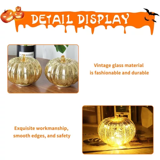 Decorațiune de Dovleac Luminos DAZZTIME Decor de Toamnă Decor pentru Masă de Halloween