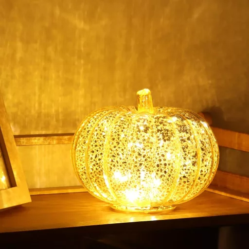 DAZZTIME Világító Tökdekoráció Őszi Dekoráció Halloween Asztal Díszítés