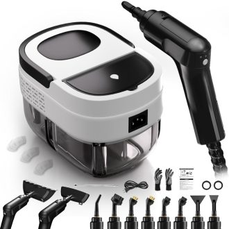   TwoOases Kézi Gőztisztító 1.6L Tartállyal, Állítható Fogantyú, Autó Ablak Konyha Fürdőszoba