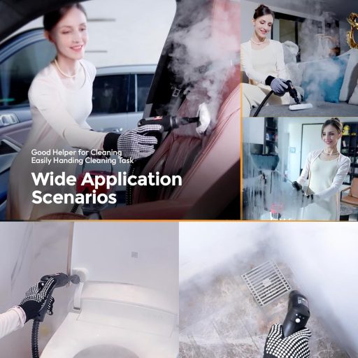 TwoOases Kézi Gőztisztító 1.6L Tartállyal, Állítható Fogantyú, Autó Ablak Konyha Fürdőszoba