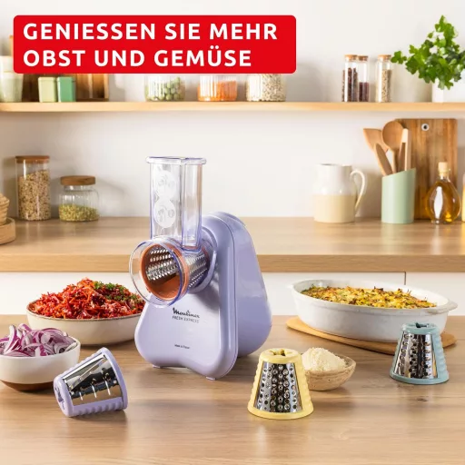 Moulinex Fresh Express DK8546E0 elektromos zöldségreszelő 4az1-ben lila