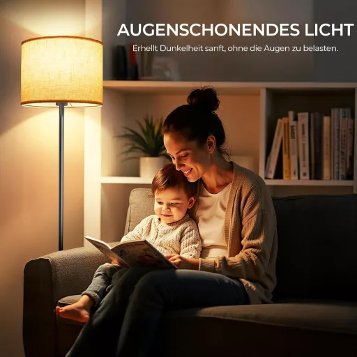 AmazeFun LED álló lámpa 156 cm bézs lenvászon árnyékolóval, 3 színhőmérséklet, E27 foglalat