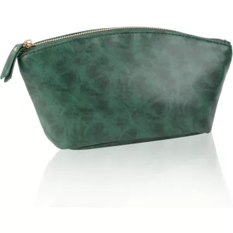   Lvjkes vízálló PU bőr sminkpárna zöld retro utazási szervezőtáska cipzárral