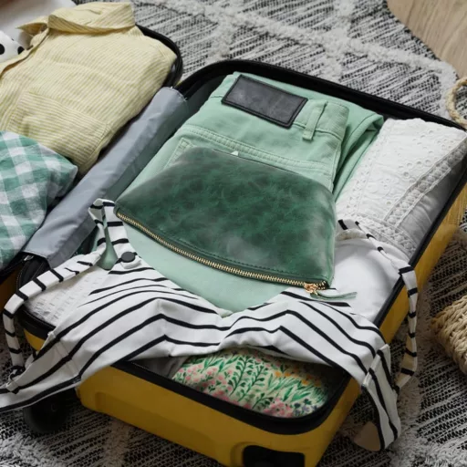 Pernă de machiaj Lvjkes impermeabilă din piele PU, geantă organizatoare de călătorie retro verde cu fermoar