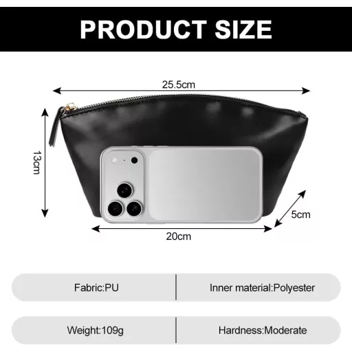 Lvjkes vízálló PU bőr kozmetikai táska fekete utazási szervezővel