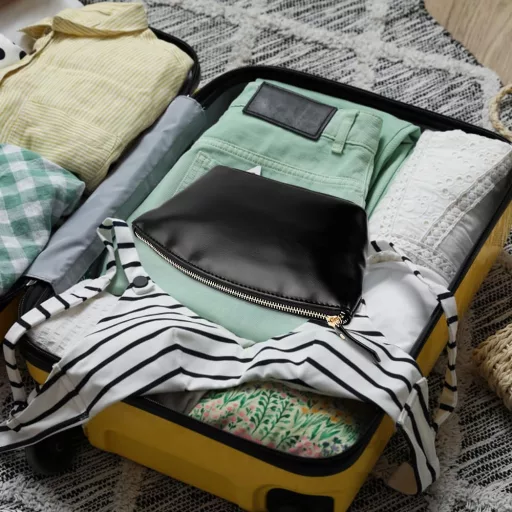 Geantă cosmetică impermeabilă Lvjkes din piele PU neagră, organizator de călătorie