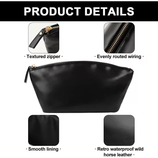 Lvjkes vízálló PU bőr kozmetikai táska fekete utazási szervezővel