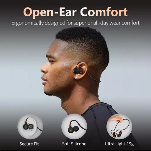 Ortizan Open Ear Bluetooth 5.3 Vezeték Nélküli Fülhallgató, 15 Óra Játszási Idő, IPX6 Vízálló
