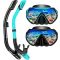 Potápačská súprava LITTLEJSY pre dospelých - potápačské okuliare z tvrdeného skla proti zahmlievaniu a suchý šnorchel - profesionálna potápačská maska na plávanie, šnorchlovanie