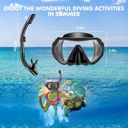 Potápačská súprava LITTLEJSY pre dospelých - potápačské okuliare z tvrdeného skla proti zahmlievaniu a suchý šnorchel - profesionálna potápačská maska na plávanie, šnorchlovanie