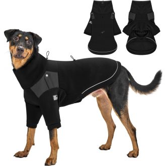   OneTigris Fleece Kutyapulóver Lábhurokkal és Hám Nyílással L-es Méret 20-30kg