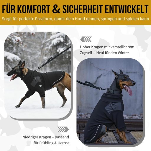 OneTigris Fleece Kutyapulóver Lábhurokkal és Hám Nyílással L-es Méret 20-30kg