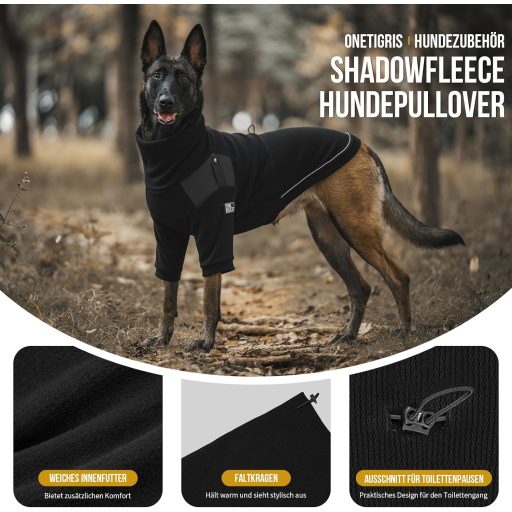 OneTigris Fleece Kutyapulóver Lábhurokkal és Hám Nyílással L-es Méret 20-30kg