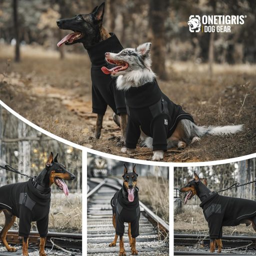 OneTigris Fleece Kutyapulóver Lábhurokkal és Hám Nyílással L-es Méret 20-30kg