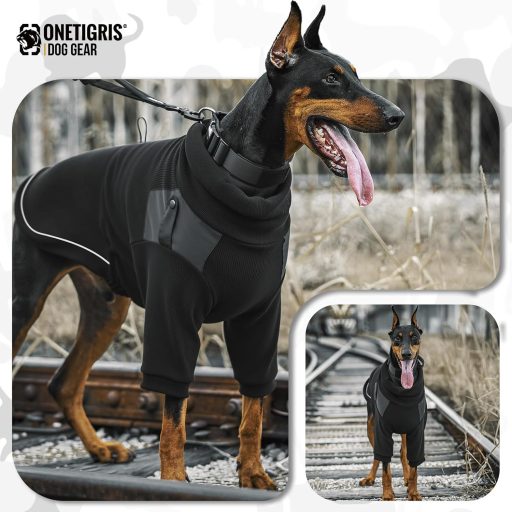 OneTigris Fleece Kutyapulóver Lábhurokkal és Hám Nyílással L-es Méret 20-30kg