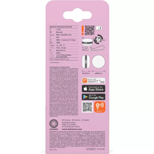 Osram Smart Macaron Bluetooth hangszóró forgó RGB LED fénnyel, zenesynch és app időzítővel
