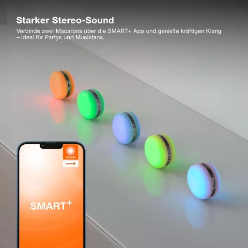 Osram Smart Macaron Bluetooth hangszóró forgó RGB LED fénnyel narancssárga