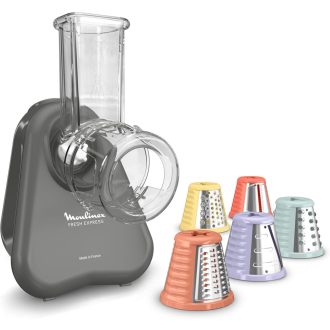   Moulinex Fresh Express DK855HE0 elektromos zöldségreszelő 5 az 1-ben szürke