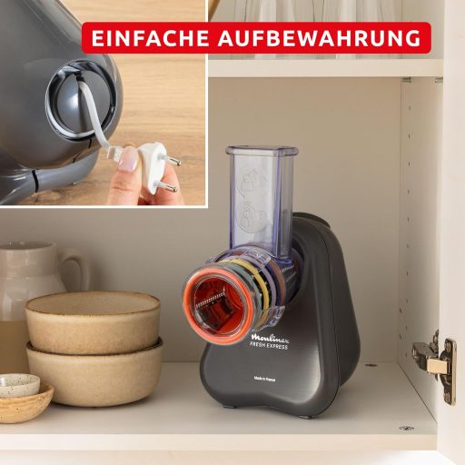 Moulinex Fresh Express DK855HE0 elektromos zöldségreszelő 5 az 1-ben szürke