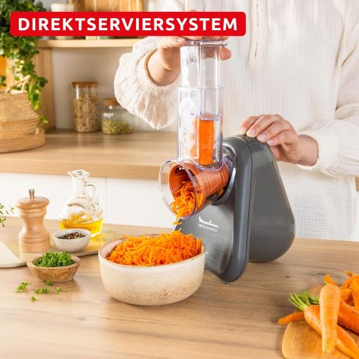 Moulinex Fresh Express DK855HE0 elektromos zöldségreszelő 5 az 1-ben szürke