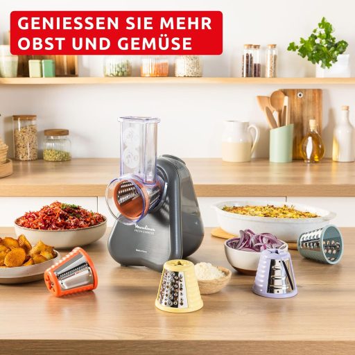 Moulinex Fresh Express DK855HE0 elektromos zöldségreszelő 5 az 1-ben szürke
