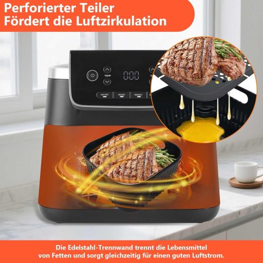 Goodpejine 21cm szilikon airfryer forma osztóval Philips Ninja COSORI kompatibilis