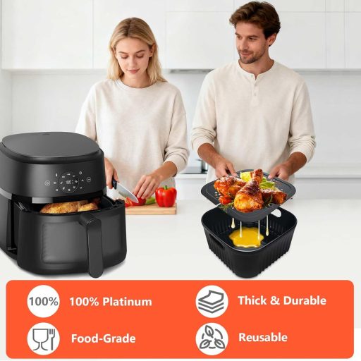 Goodpejine 21cm szilikon airfryer forma osztóval Philips Ninja COSORI kompatibilis