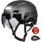ILM kerékpáros sisak LED lámpával és napellenzővel, város és hegyi biciklizéshez XS méret