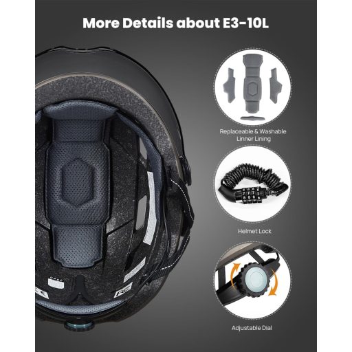 ILM kerékpáros sisak LED lámpával és napellenzővel, város és hegyi biciklizéshez XS méret