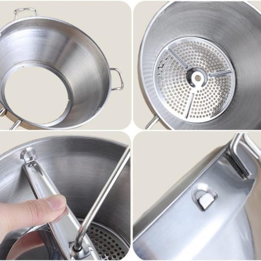 PARENCE Rozsdamentes Zöldség Reszelo 3 Koronggal Burgonyatörő 20cm