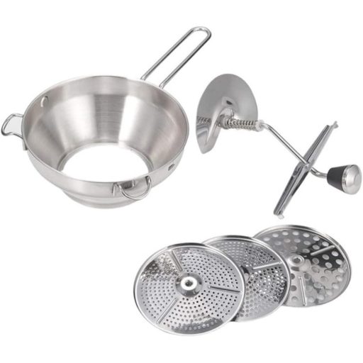 PARENCE Rozsdamentes Zöldség Reszelo 3 Koronggal Burgonyatörő 20cm