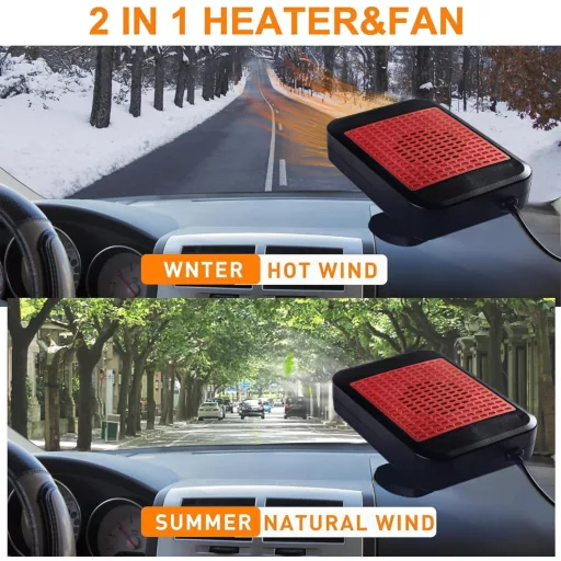 Chuankefanxing 12V 200W autófűtő páramentesítő 360° forgatható hűtés-fűtés