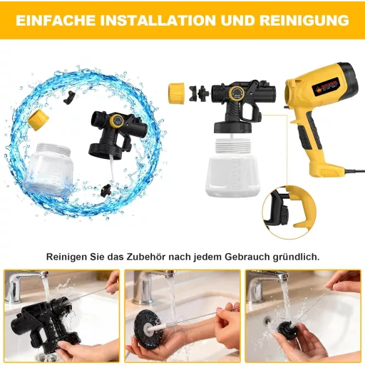 ROTTOGOON 550W Festékszóró 32000 fordulat/perc 1400ml 5 fúvóka 3 minta