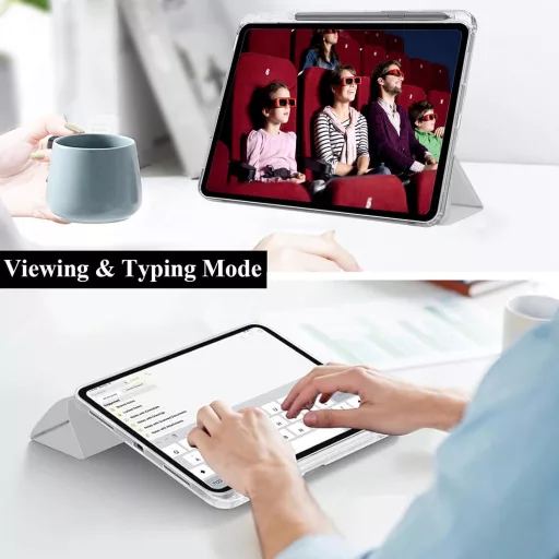 EspZanthic Samsung Galaxy Tab S11 (SM-X736B/SM-X730) tok S Pen tartóval, átlátszó hátlap, állvánnyal