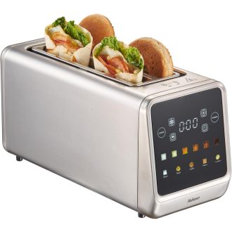   Yabano 4 szeletes kenyérpirító érintőképernyővel, memória és 6 barna fokozat