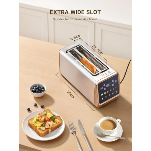 Yabano 4 szeletes kenyérpirító érintőképernyővel, memória és 6 barna fokozat