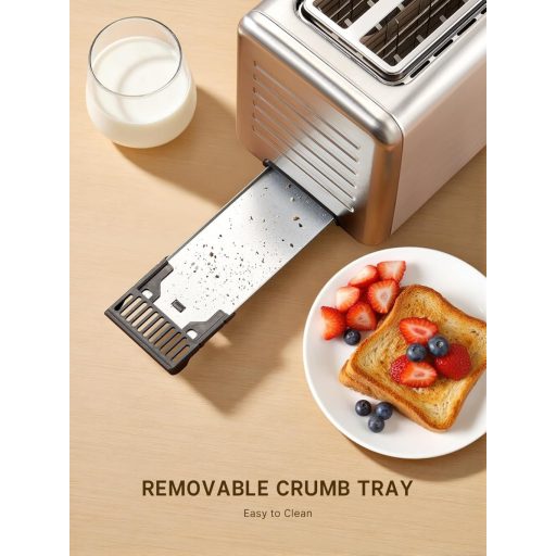 Yabano 4 szeletes kenyérpirító érintőképernyővel, memória és 6 barna fokozat