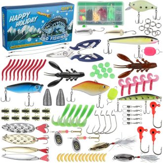   KoolYouth set varalica s kutijom, spinneri, silikonci, kutija za varalice - štuka, pastrva, smuđ, bolen