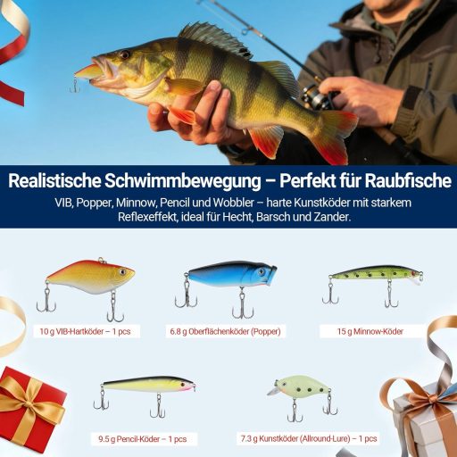 KoolYouth set varalica s kutijom, spinneri, silikonci, kutija za varalice - štuka, pastrva, smuđ, bolen