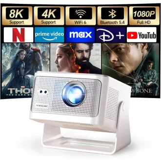   Magcubic Mini Projektor 4K 1080P WiFi 6 Bluetooth Auto Focus Otthoni Mozi
