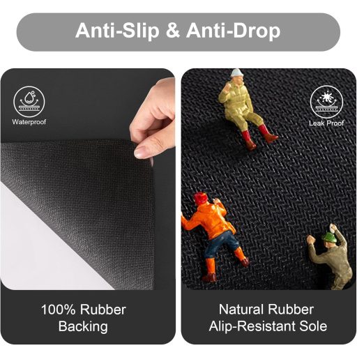 AMFUN szuperabszorbens fürdőszobai szőnyeg, gyorsan száradó, csúszásmentes fürdőszobai kilépő 40x60cm sötétszürke