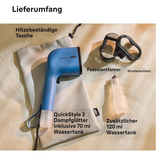 Braun QuickStyle 3 GS3024BL Kompakt Gőzölő 1100W Gyors Felmelegítés 22g/min Kék