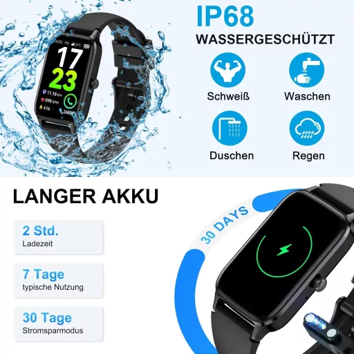 Soudorv Smartwatch 1.57" HD Fitness Tracker 110+ Sport Mód Szívritmus Monitor