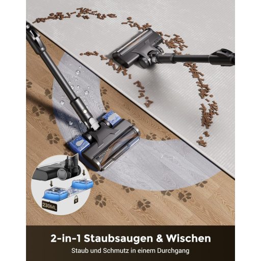 Proscenic P20 Vezeték Nélküli Porszívó Nedves Törléshez, 70 KPa, 680W, Állványos Töltővel