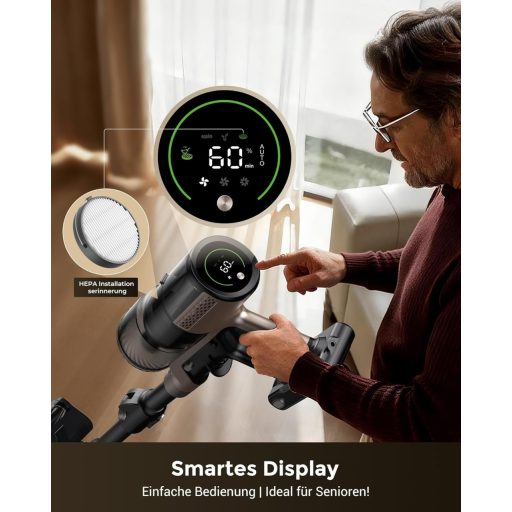 Proscenic P20 Vezeték Nélküli Porszívó Nedves Törléshez, 70 KPa, 680W, Állványos Töltővel